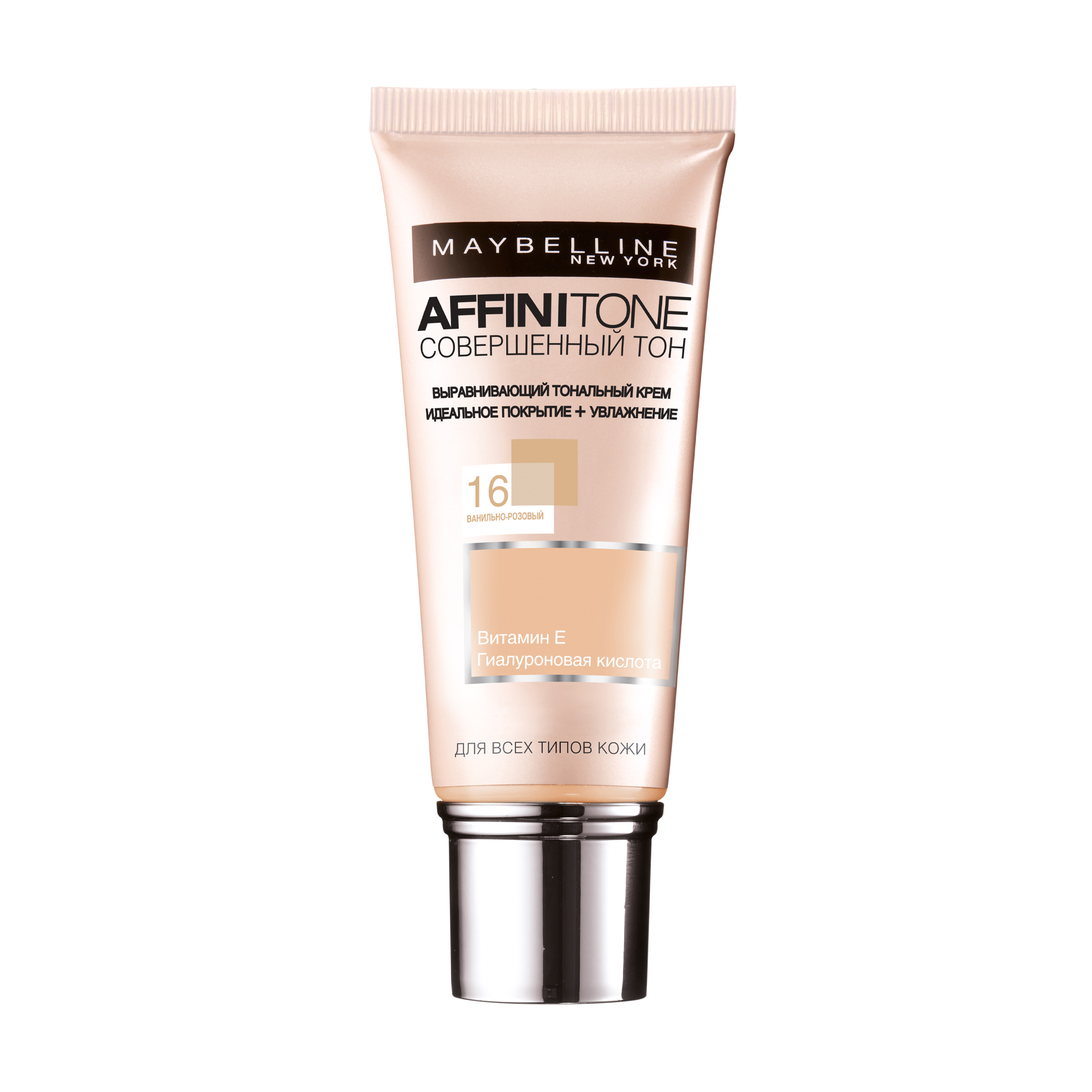 Тональний крем для обличчя Maybelline New York Affinitone Досконалий тон, для всіх типів шкіри, 16 Ванільно-рожевий, 30 мл